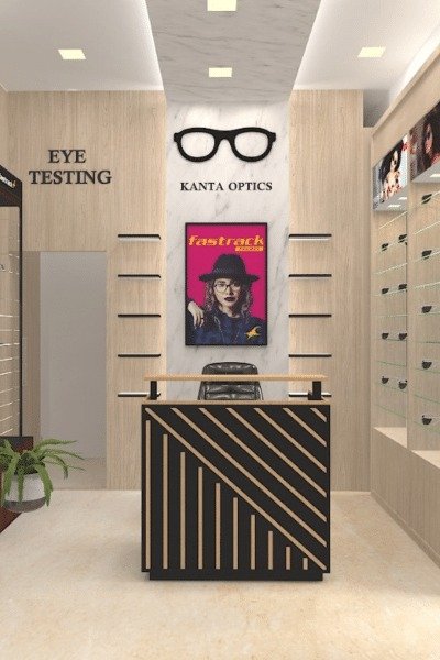 modern optical shop design in Gurgaon