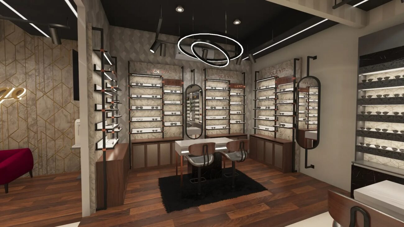 modern optical shop design in Gurgaon